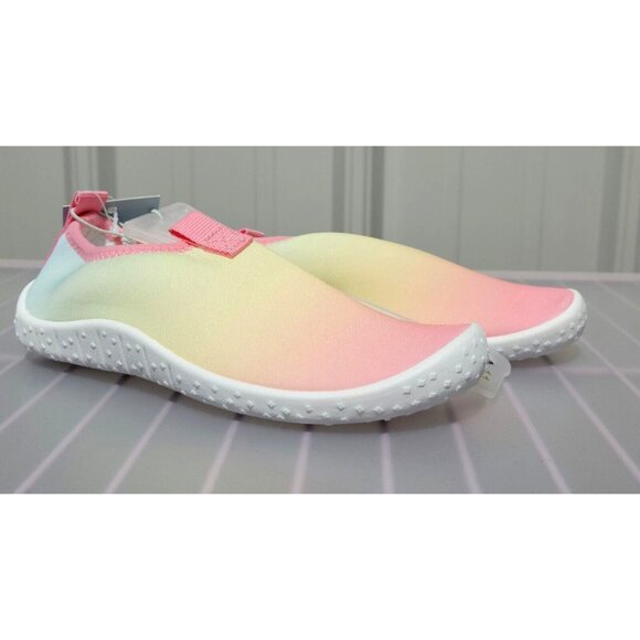 Cat & Jack Lake Little Girls' Pink & Yellow Ombré Slip On Water Shoes -- Size 11 - Picture 2 of 5